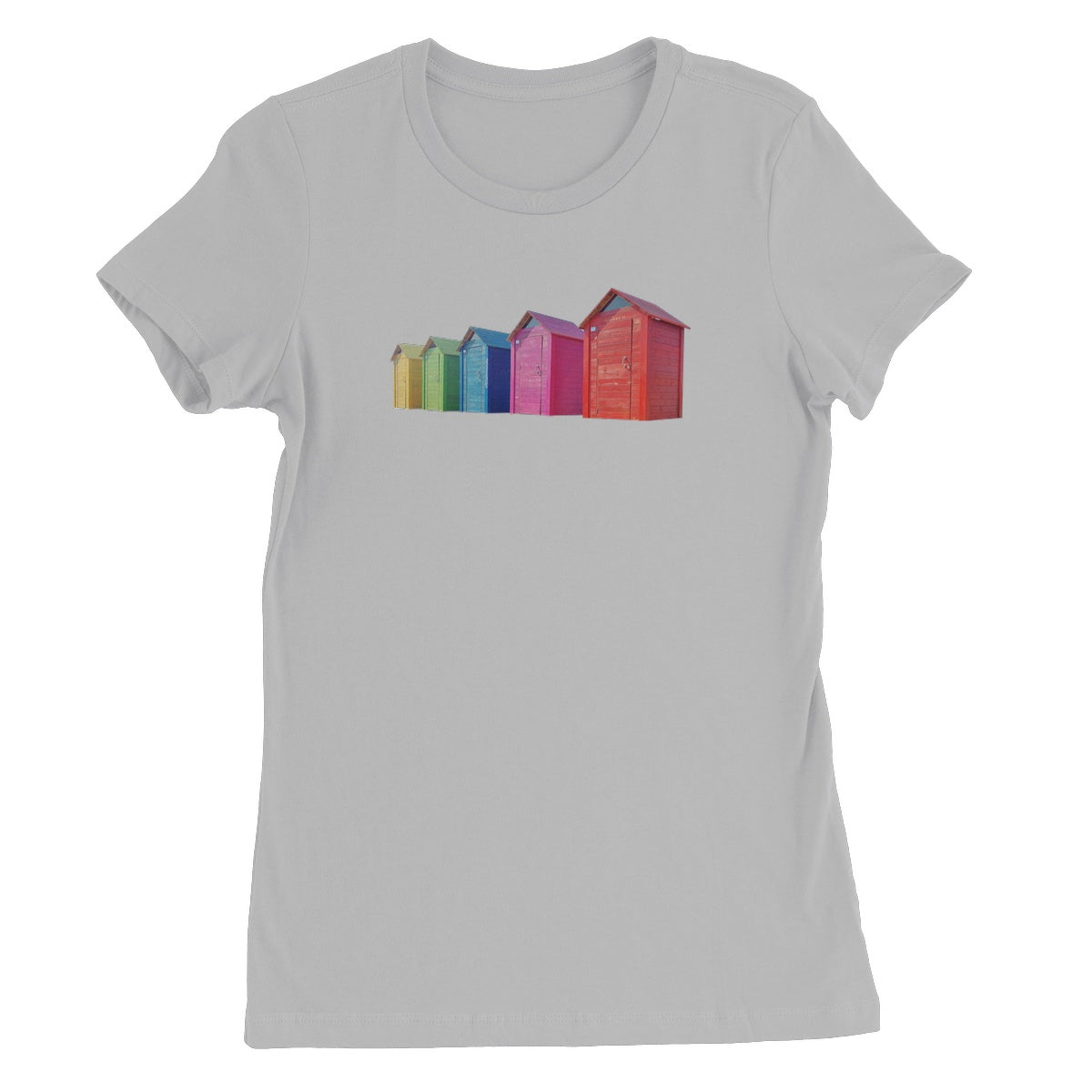 Rainbow Coloured Beach Huts Women's T-Shirt