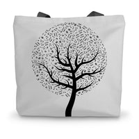 Musical Notes Tree Canvas Tote Bag