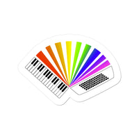 Rainbow Piano Accordion Sticker