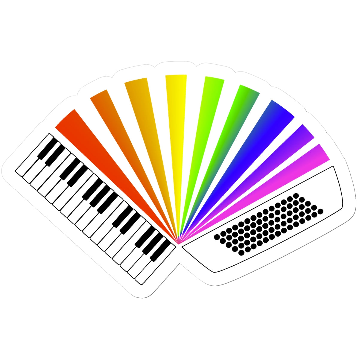 Rainbow Piano Accordion Sticker