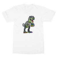 Rainbow Dinosaur Playing Accordion T-Shirt