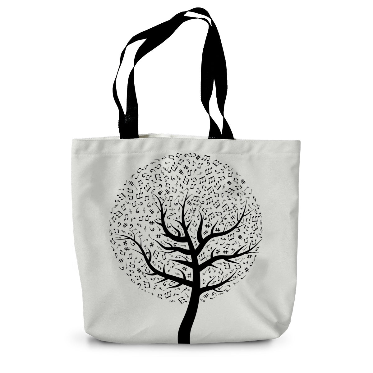 Musical Notes Tree Canvas Tote Bag