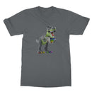 Rainbow Dinosaur Playing Accordion T-Shirt