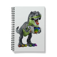 Rainbow Dinosaur Playing Accordion Notebook