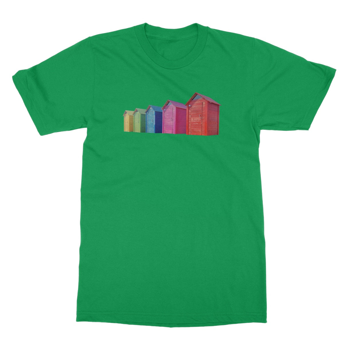 Rainbow Coloured Beach Huts T-Shirt