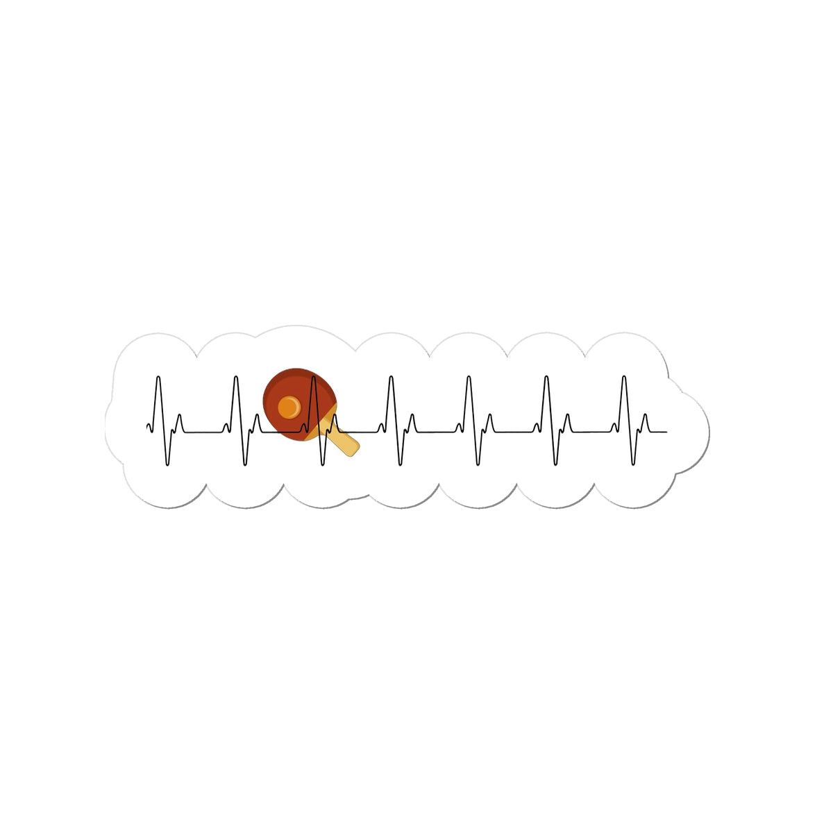 Table Tennis Heartbeat Sticker