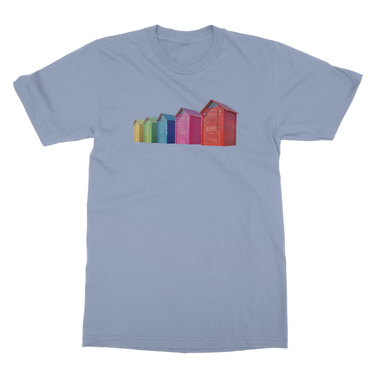 Rainbow Coloured Beach Huts T-Shirt