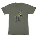 Rainbow Dinosaur Playing Accordion T-Shirt