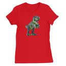 Rainbow Dinosaur Playing Accordion Women's T-Shirt