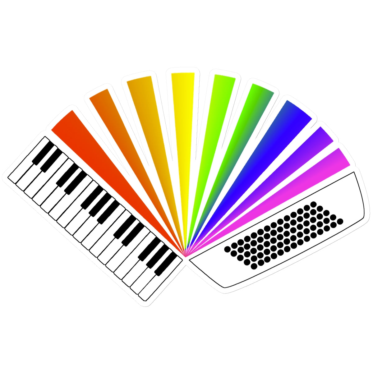 Rainbow Piano Accordion Sticker