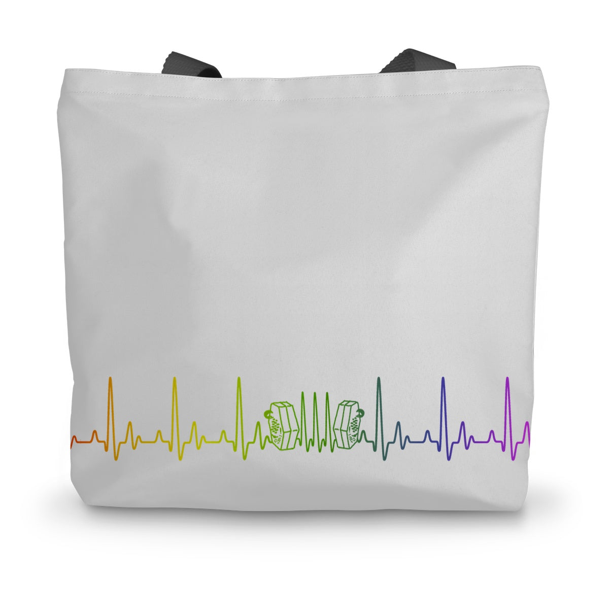 Rainbow Heartbeat Concertina Canvas Tote Bag