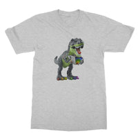 Rainbow Dinosaur Playing Accordion T-Shirt