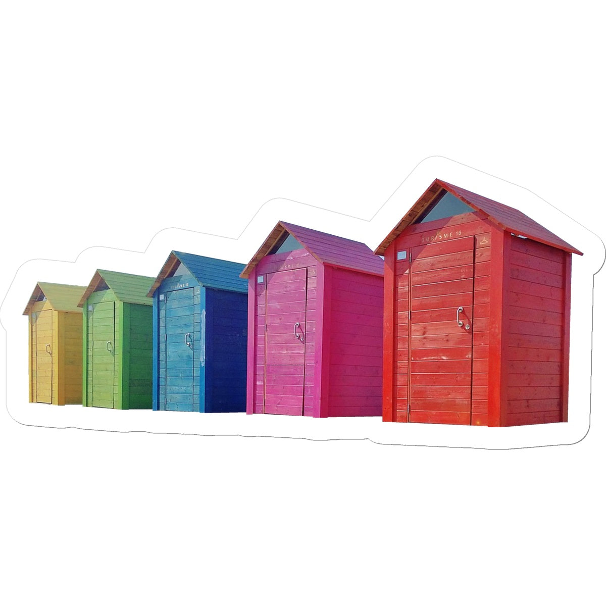 Beach Huts Sticker