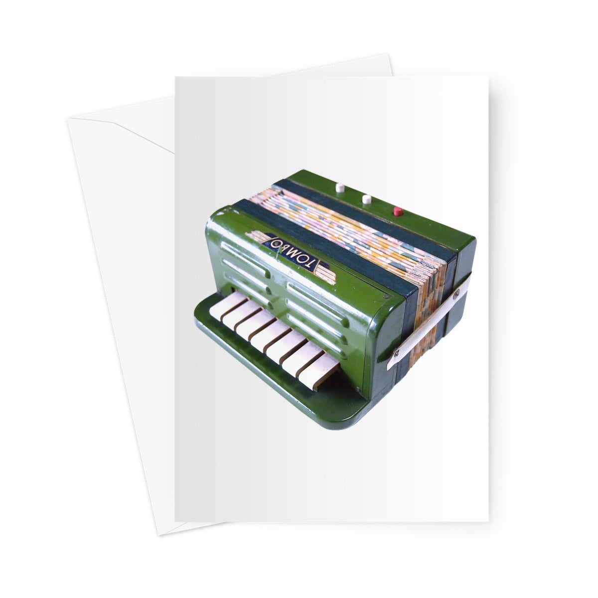 Green Toy Accordion Greeting Card