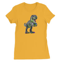 Rainbow Dinosaur Playing Accordion Women's T-Shirt