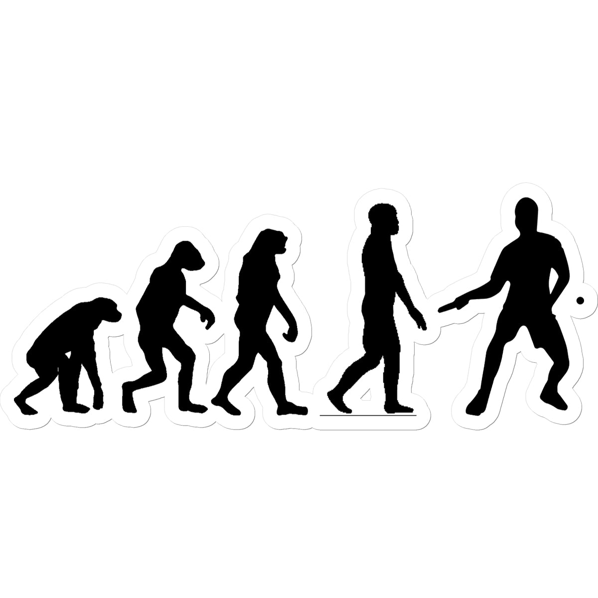 Evolution of Table Tennis Players Sticker