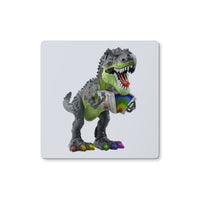 Rainbow Dinosaur Playing Accordion Coaster