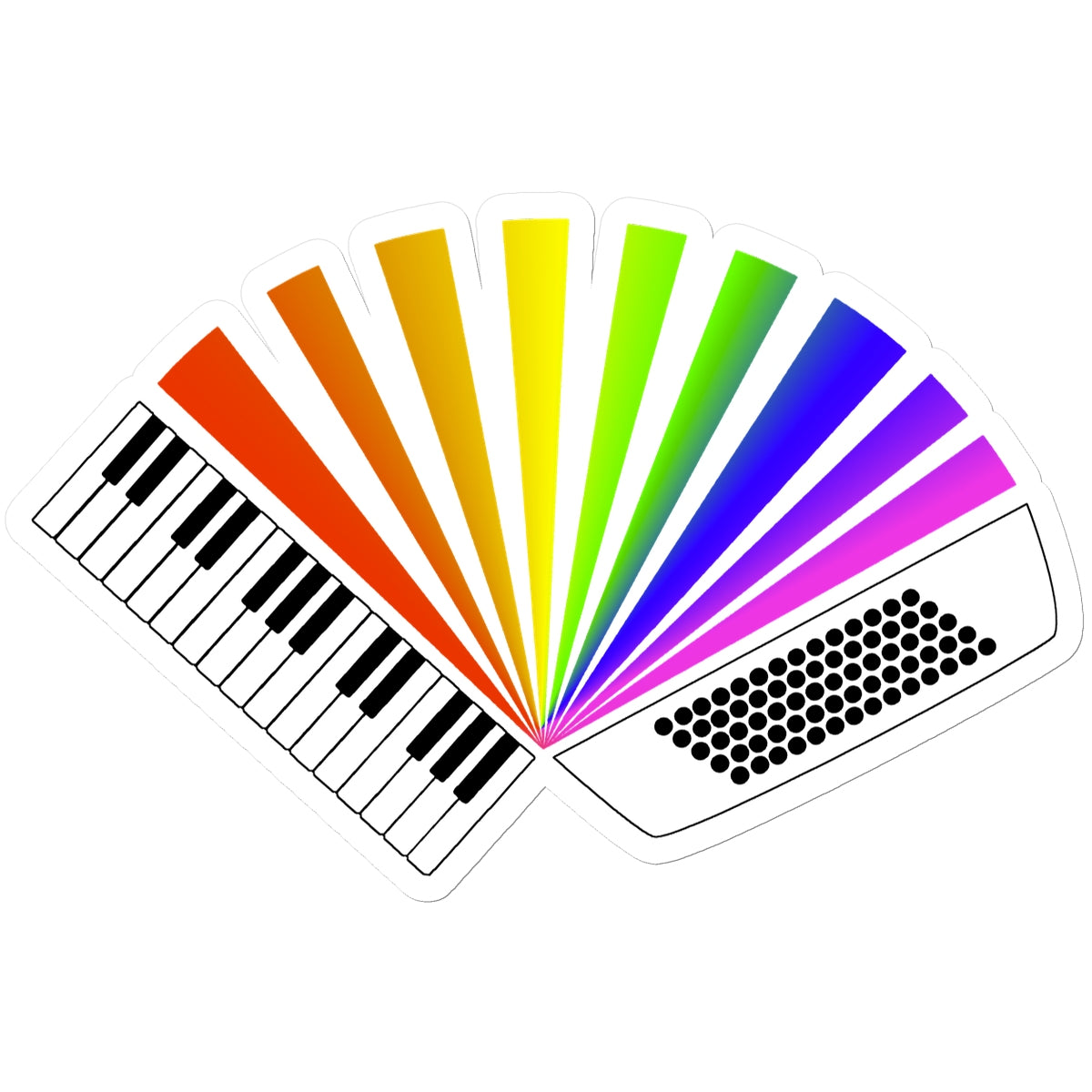 Rainbow Piano Accordion Sticker