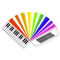 Rainbow Piano Accordion Sticker