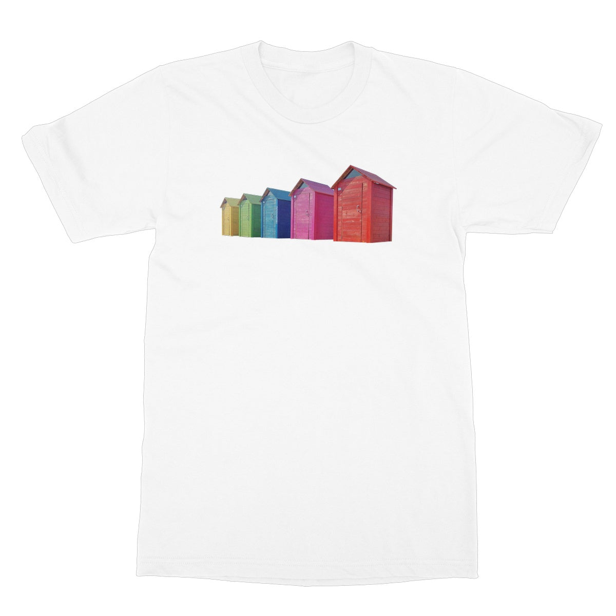 Rainbow Coloured Beach Huts T-Shirt