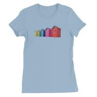 Rainbow Coloured Beach Huts Women's T-Shirt