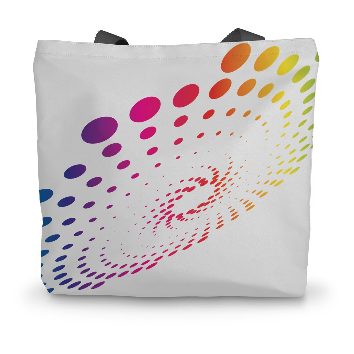 Coloured Spiral Dots Canvas Tote Bag