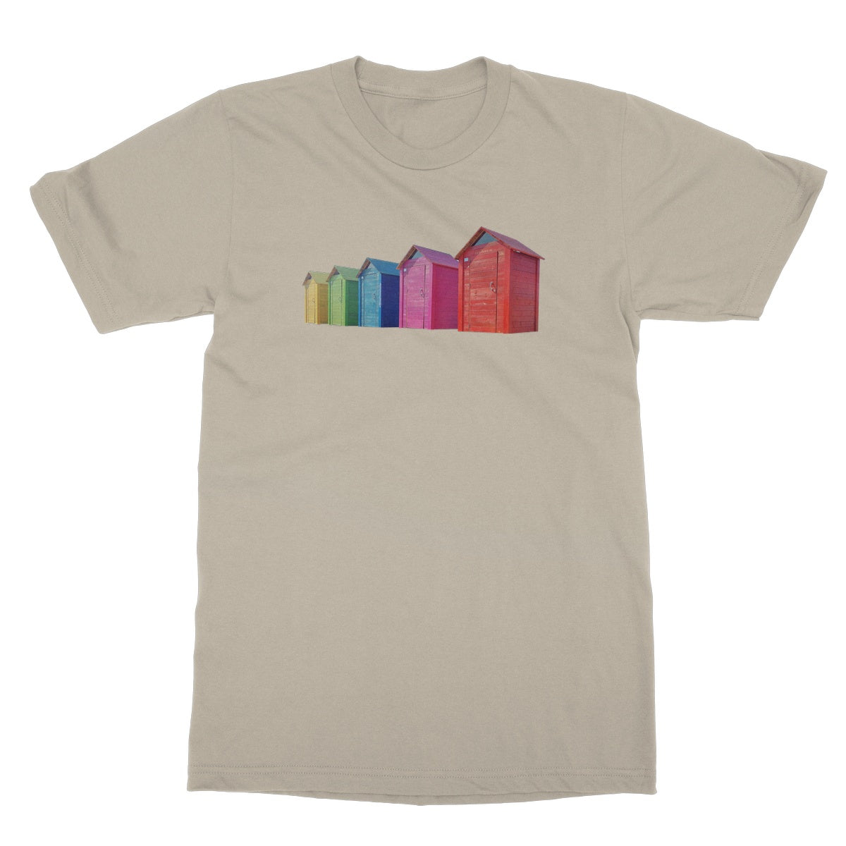 Rainbow Coloured Beach Huts T-Shirt