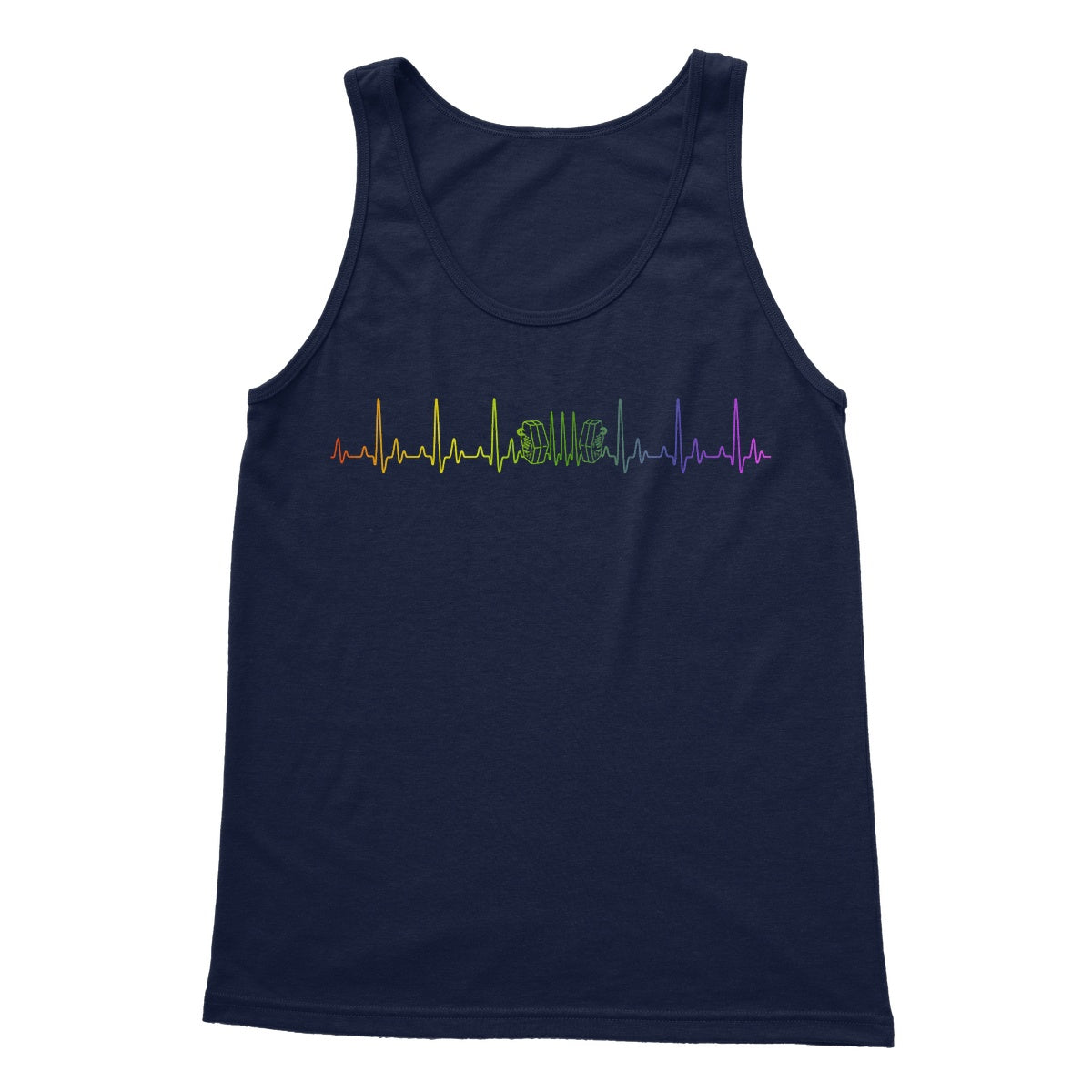 Rainbow Heartbeat Concertina Tank Top