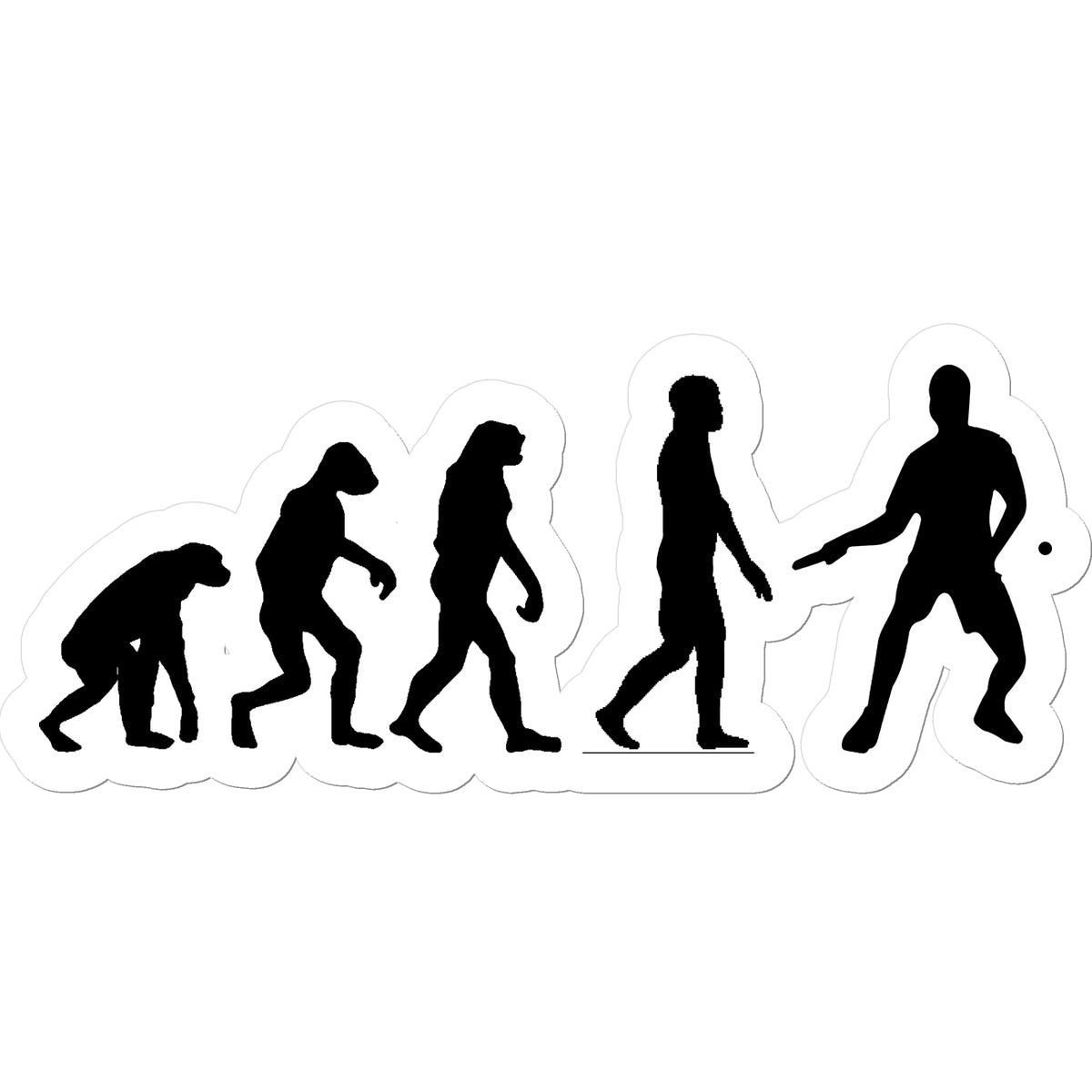 Evolution of Table Tennis Players Sticker