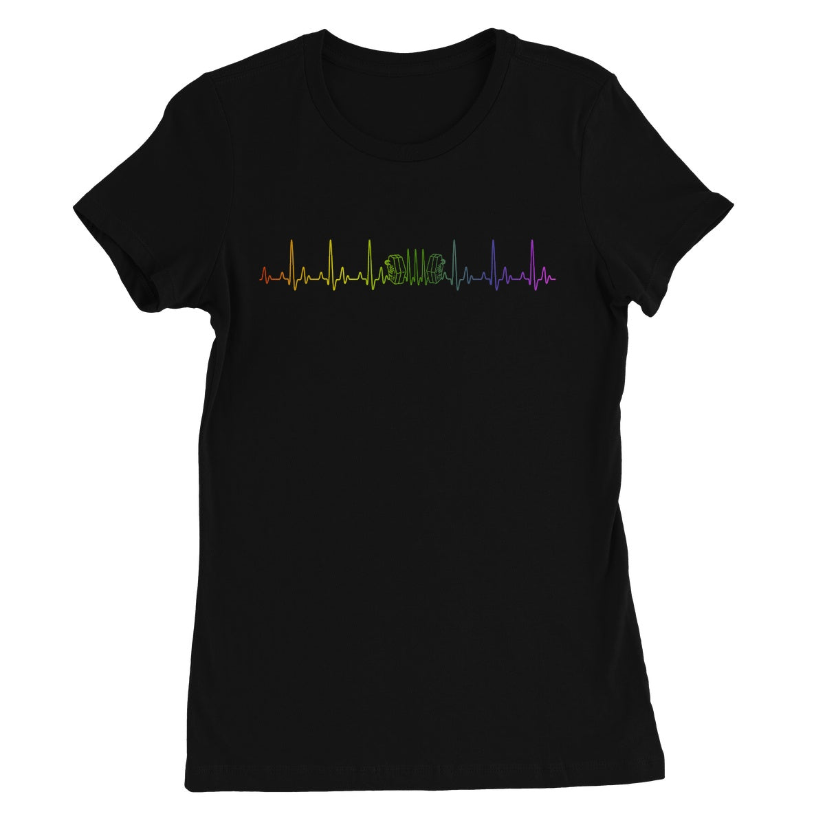 Rainbow Heartbeat Concertina Women's T-Shirt