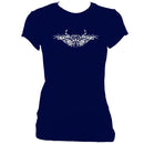 update alt-text with template Tribal Bull Ladies Fitted T-shirt - T-shirt - Navy - Mudchutney