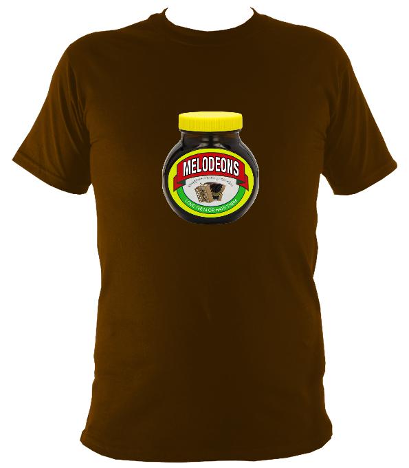 Melodeons - Love or Hate them T-shirt - T-shirt - Dark Chocolate - Mudchutney