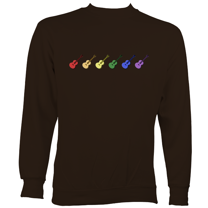 Rainbow Coloured Row of Guitars Sweatshirt