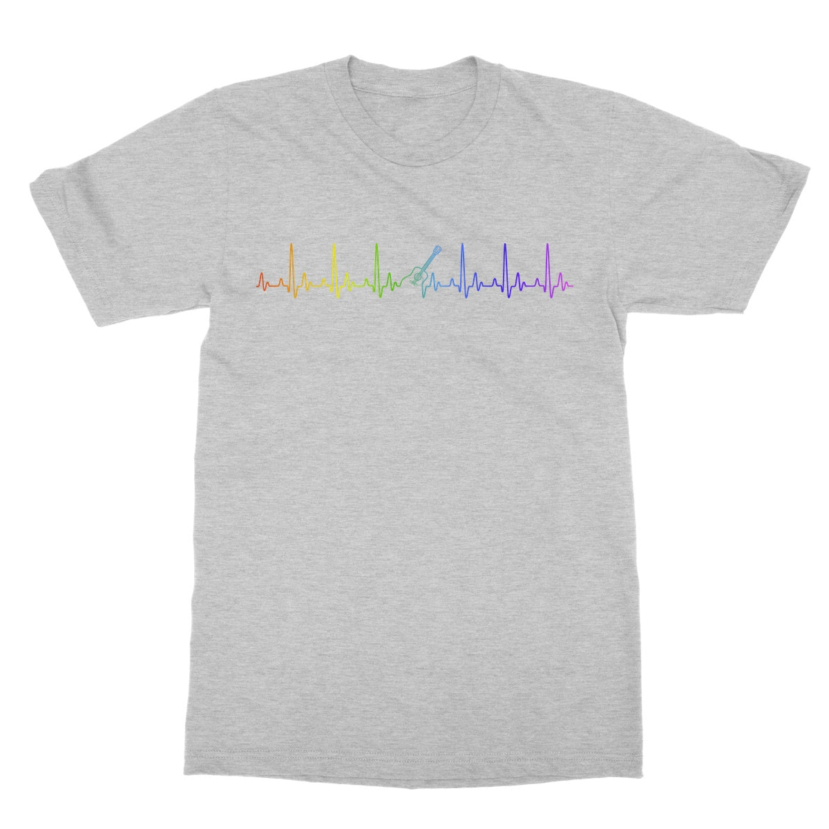 Rainbow Heartbeat Guitar T-Shirt