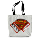 Accordion Superhero Canvas Tote Bag