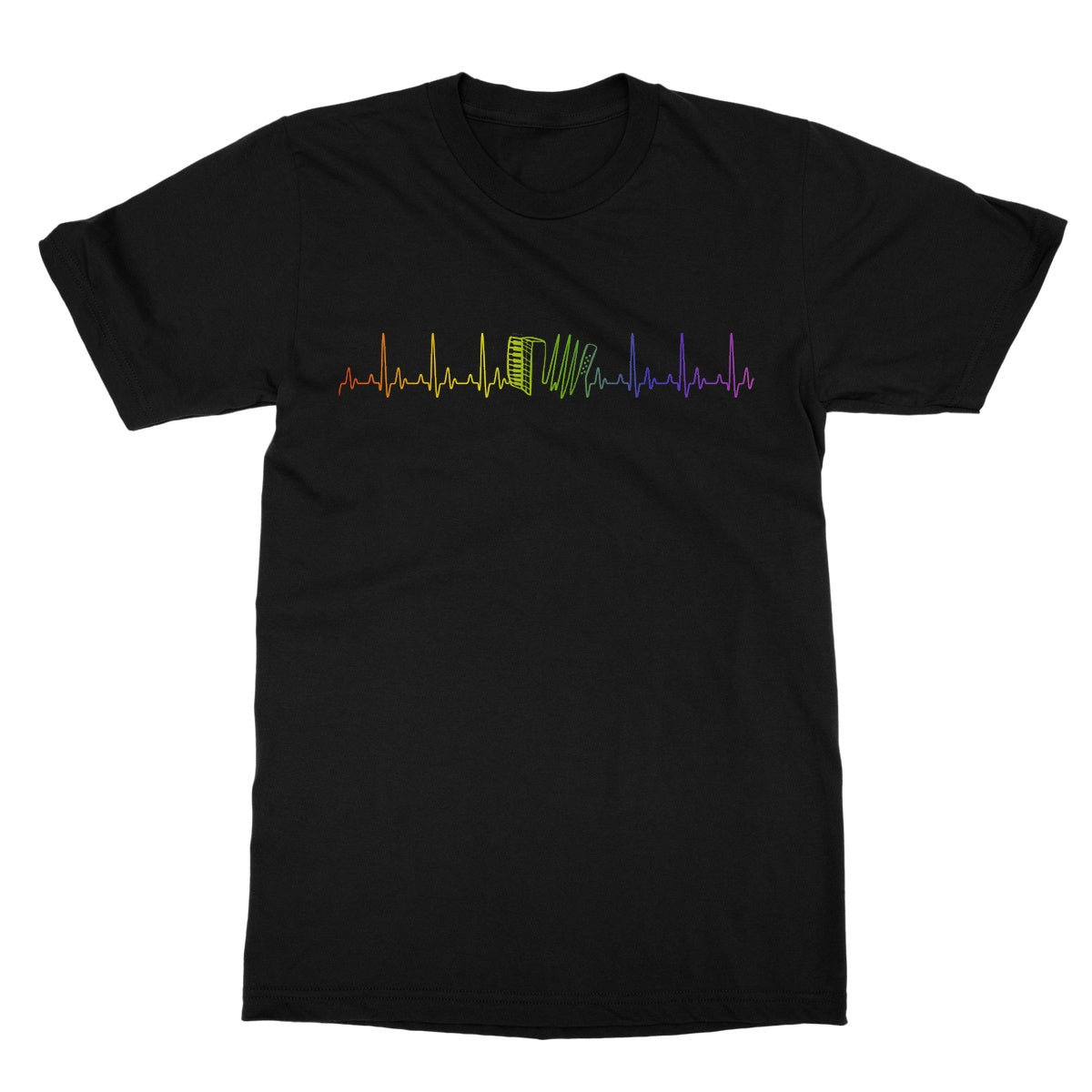 Rainbow Heartbeat Accordion T-Shirt