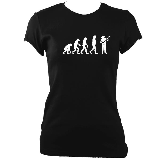 Evolution of Banjo Players Ladies Fitted T-shirt