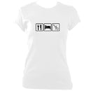 Eat, Sleep, Play Fiddle Ladies Fitted T-shirt - T-shirt - White - Mudchutney