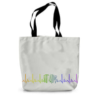 Rainbow Heartbeat Melodeon Canvas Tote Bag