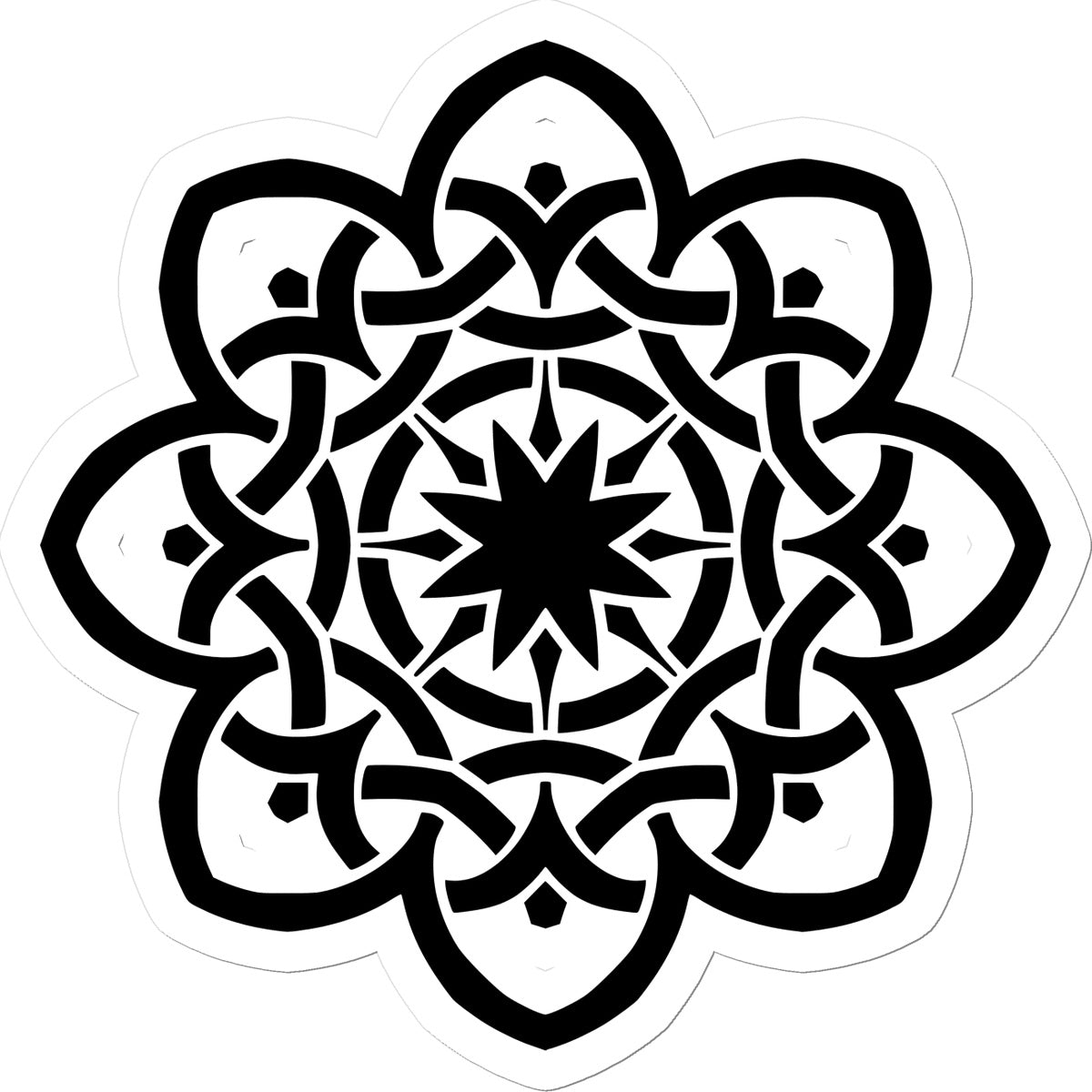 Celtic Star Flower Sticker