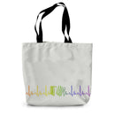 Rainbow Heartbeat Accordion Canvas Tote Bag