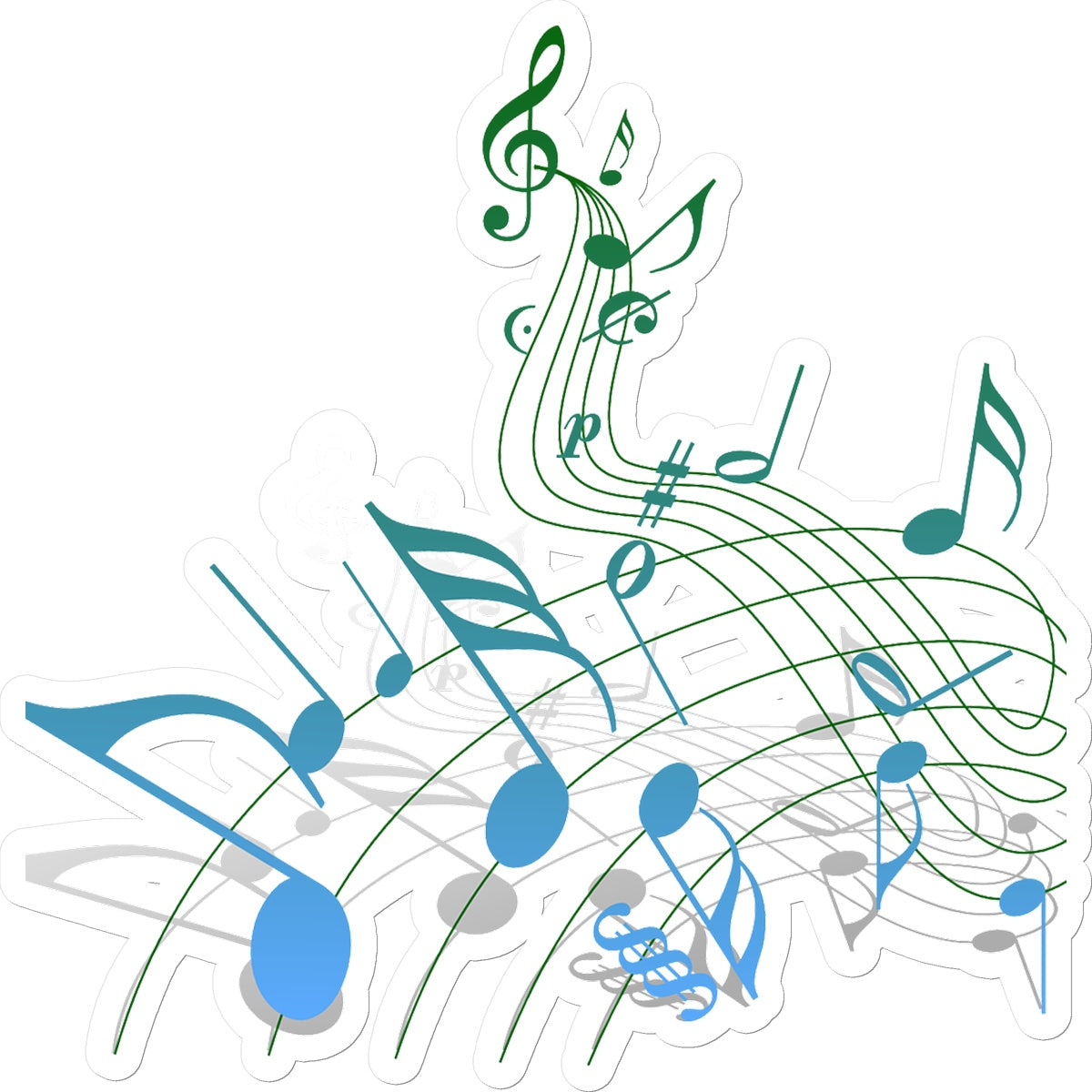 Abstract Music Score Sticker