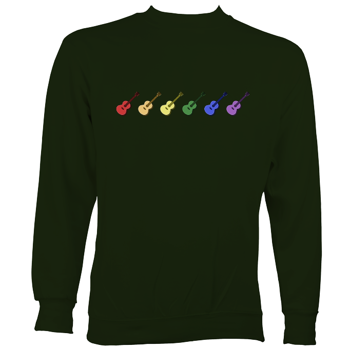 Rainbow Coloured Row of Guitars Sweatshirt