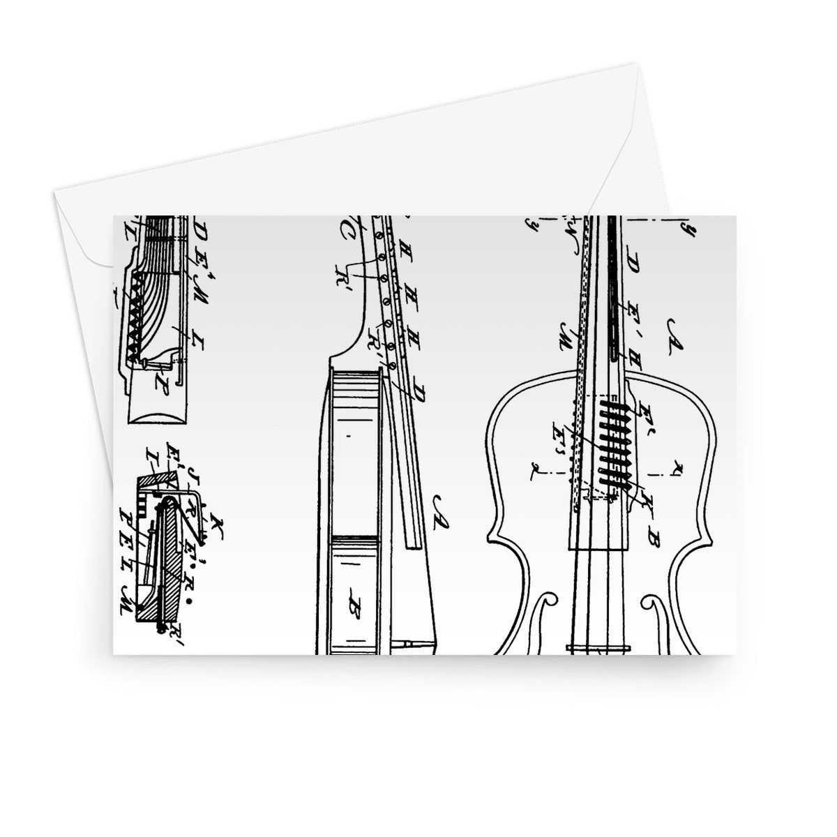 Fiddle Patent Greeting Card