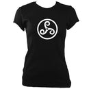 Celtic Triple Spiral Ladies Fitted T-shirt - T-shirt - Black - Mudchutney