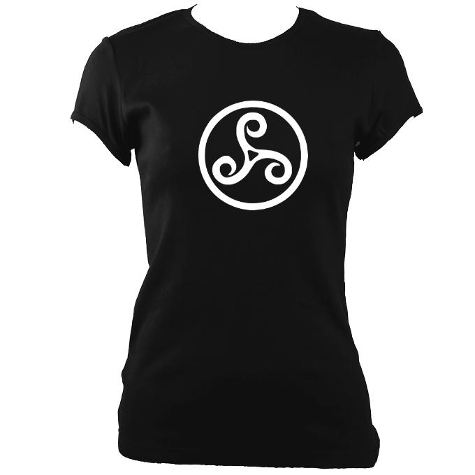 Celtic Triple Spiral Ladies Fitted T-shirt