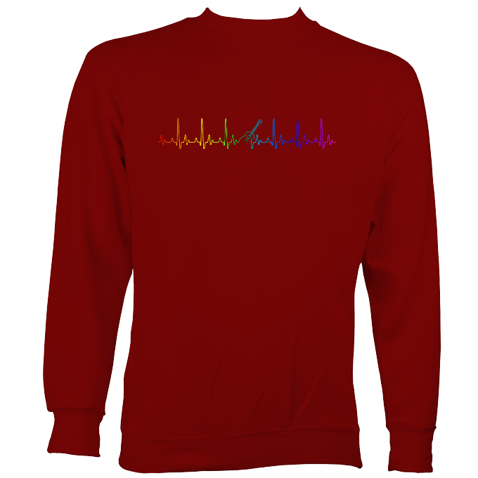 Guitar Heartbeat in Rainbow Colour Sweatshirt