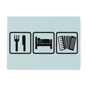 Eat Sleep & Play Accordion Glass Chopping Board