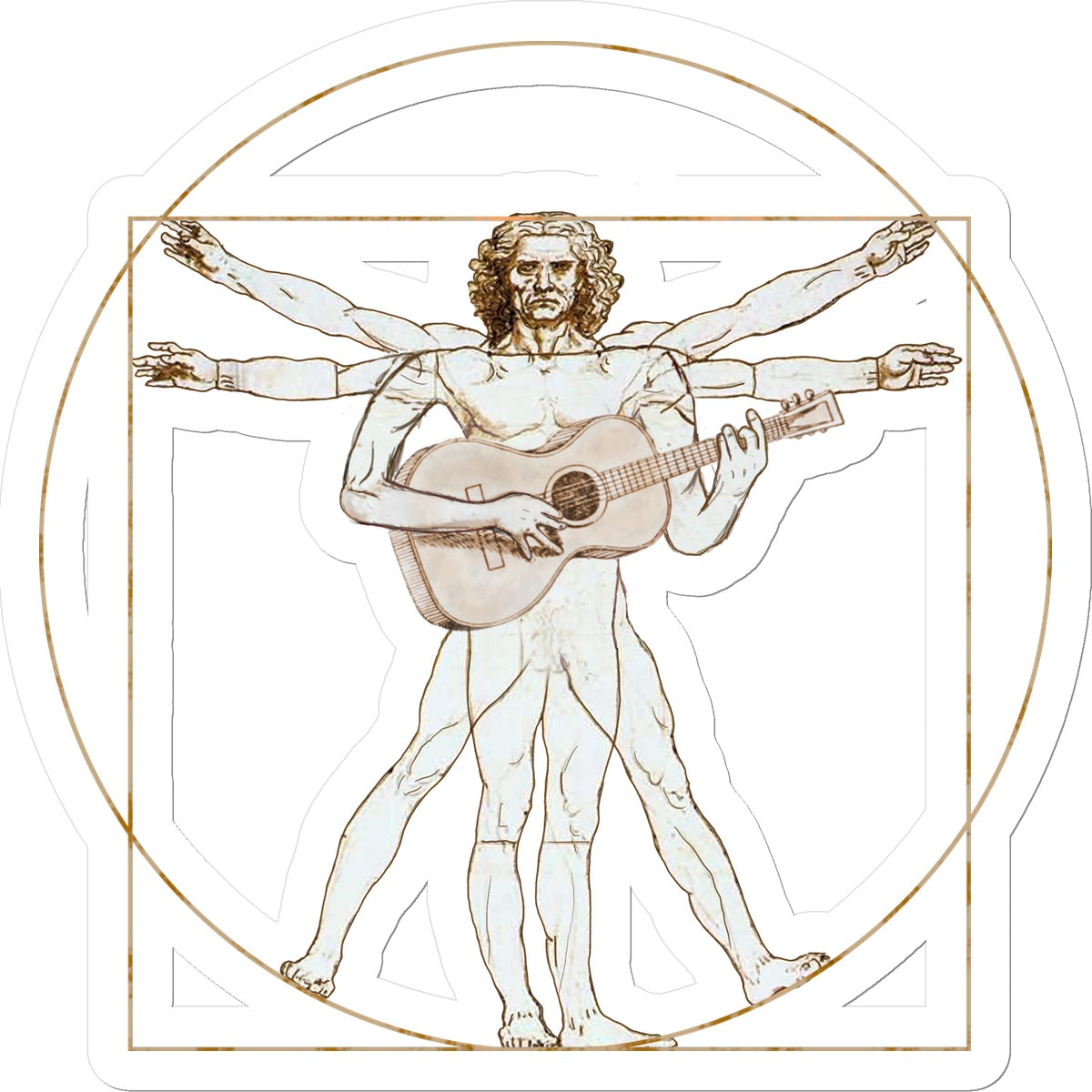 Da Vinci Guitar Sticker