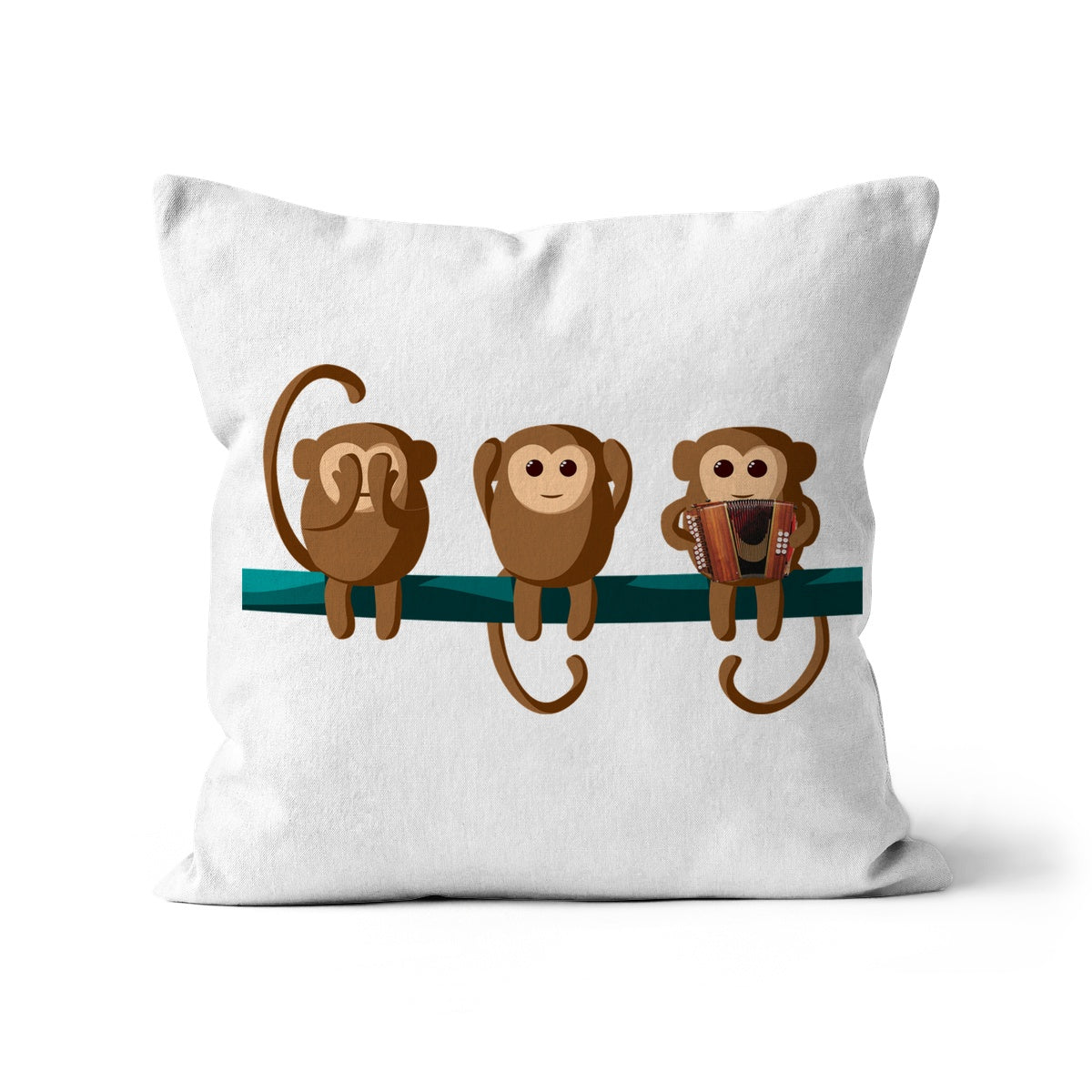 Play No Melodeon Monkeys Cushion